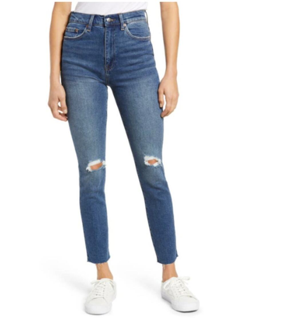 PISTOLA Cara High Rise Vintage Raw Hem Skinny Denim Jean // 26